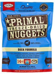 Primal Duck Formula Nuggets Grain-Free Raw Freeze-Dried Dog Food, 14-oz bag, bundle of 2