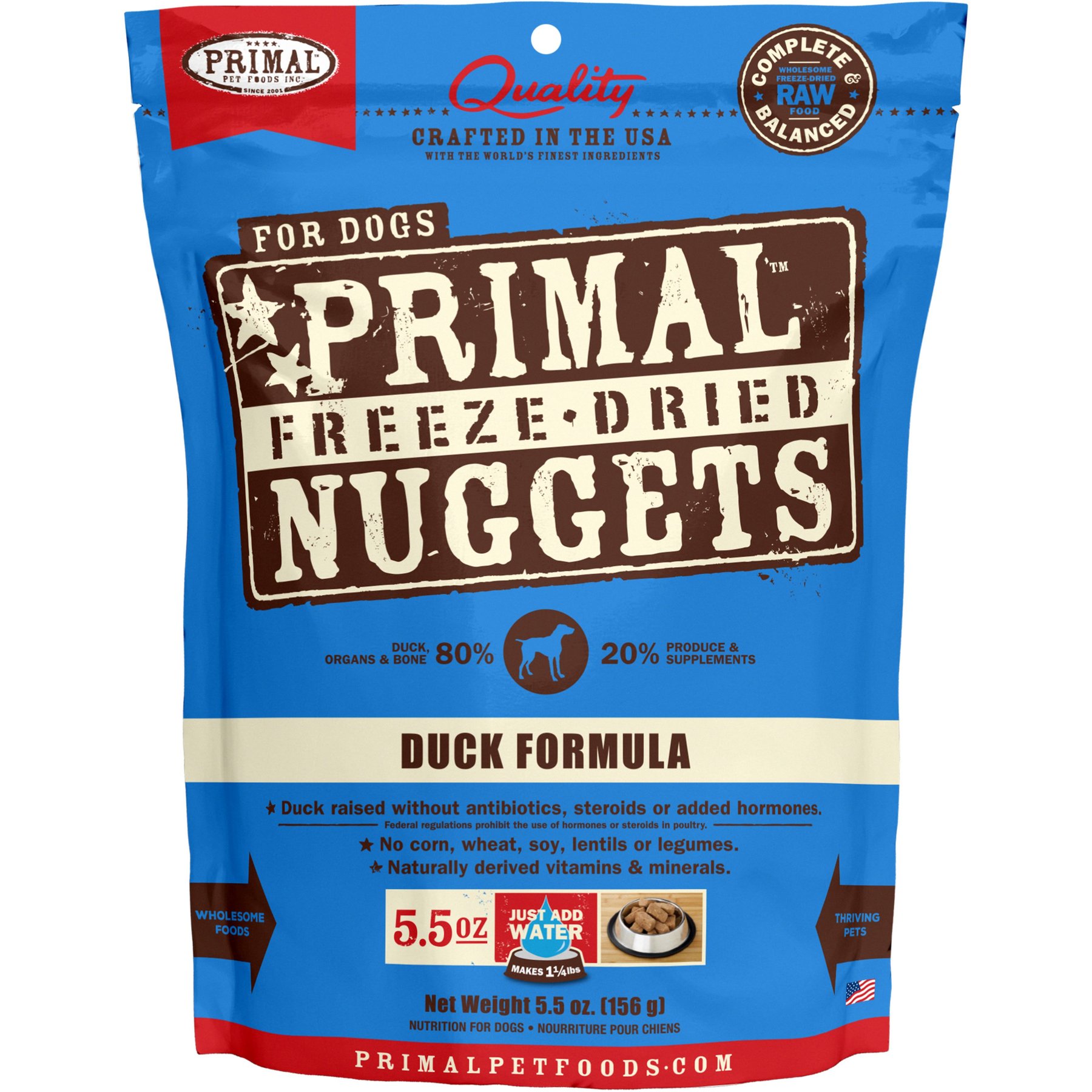 Primal Duck Formula Nuggets Grain-Free Raw Freeze-Dried Dog Food
