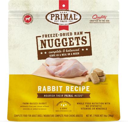 Show full view: Primal Duck Formula + Rabbit Formula Nuggets Freeze-Dried Dog Food slide 2 of 9