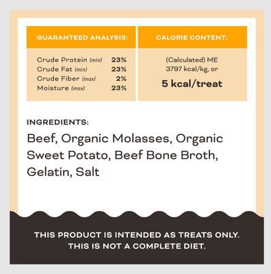 Show full view: Primal Give Pieces A Chance Beef with Broth Flavored Jerky Dog Treats, 4-oz bag slide 7 of 10