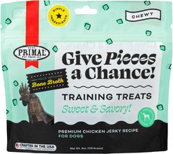 Primal Give Pieces A Chance Chicken with Broth Flavored Jerky Dog Treats, 4-oz bag