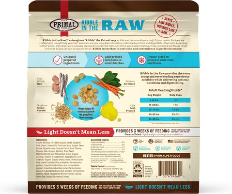 Show full view: Primal Kibble in the Raw Fish & Pork Recipe Non-GMO Freeze-Dried Dog Food, 86.4-oz bag, 1 count slide 3 of 10