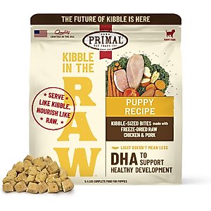 Primal Kibble in the Raw Recipe Non-GMO Freeze-Dried Puppy Food, 86.4-oz bag, 1 count