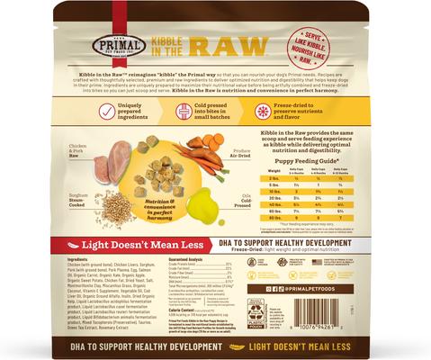 Show full view: Primal Kibble in the Raw Recipe Non-GMO Freeze-Dried Puppy Food, 86.4-oz bag, 1 count slide 3 of 10