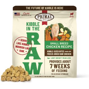 Primal Kibble in the Raw Small Breed Recipe Non-GMO Freeze-Dried Dog Food, 86.4-oz bag, 1 count