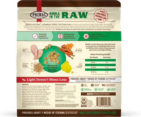 Show full view: Primal Kibble in the Raw Small Breed Recipe Non-GMO Freeze-Dried Dog Food, 86.4-oz bag, 1 count slide 3 of 10