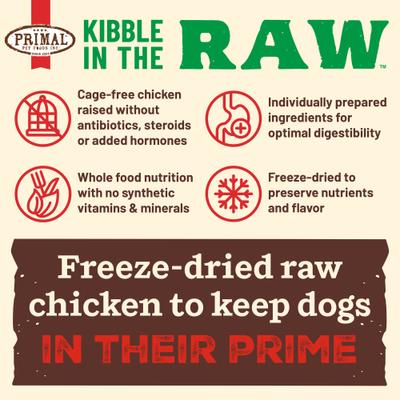 Show full view: Primal Kibble in the Raw Small Breed Recipe Non-GMO Freeze-Dried Dog Food, 86.4-oz bag, 1 count slide 7 of 10