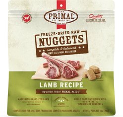 Primal Lamb Formula Nuggets Grain-Free Raw Freeze-Dried Dog Food, 14-oz bag