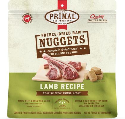Show full view: Primal Lamb Formula + Turkey & Sardine Formula Nuggets Freeze-Dried Dog Food slide 2 of 9
