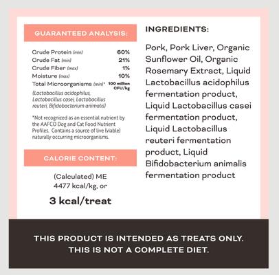 Show full view: Primal Liver, Laugh, Love for Cats! Simply Pork Flavored Crunchy Cat Treats, 1.5-oz bag slide 8 of 10