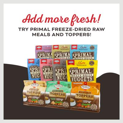 Show full view: Primal Liver, Laugh, Love for Cats! Simply Pork Flavored Crunchy Cat Treats, 1.5-oz bag slide 9 of 10