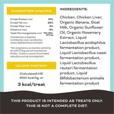 Show full view: Primal Peelin' Fantastic Chicken & Banana with Goat Milk Flavored Crunchy Dog Treats, 2-oz bag slide 6 of 8