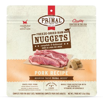 Primal Primal Pork Formula Nuggets Freeze-Dried Cat Food, 5.5-oz bag