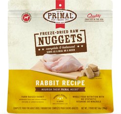 Primal Rabbit Formula Nuggets Grain-Free Raw Freeze-Dried Dog Food, 14-oz