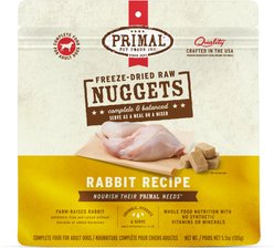 Primal Rabbit Formula Nuggets Grain-Free Raw Freeze-Dried Dog Food, 5.5-oz