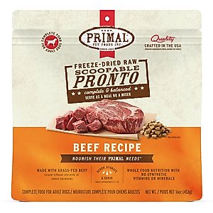 Primal Raw Pronto Beef Recipe Dog Freeze-Dried Food, 16-oz bag