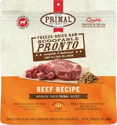 Primal Raw Pronto Beef Recipe Dog Freeze-Dried Food, 25-oz bag