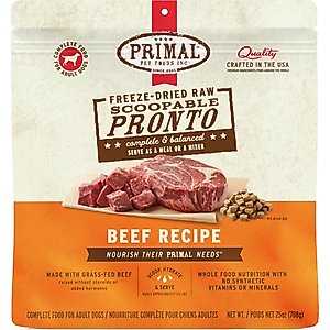 Primal Raw Pronto Beef Recipe Dog Freeze-Dried Food, 25-oz bag
