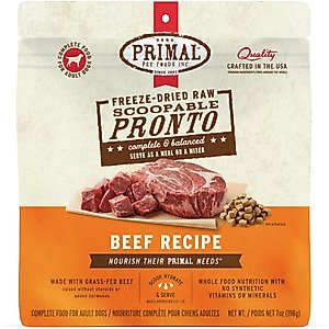 Primal Raw Pronto Beef Recipe Dog Freeze-Dried Food, 7-oz bag