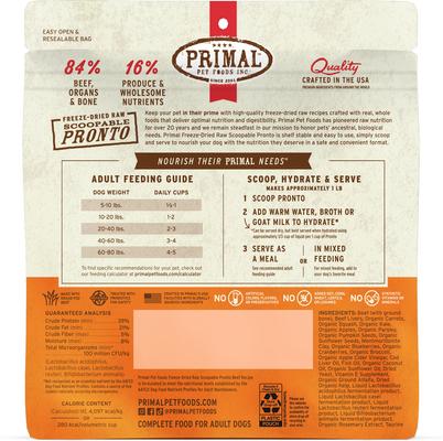 Show full view: Primal Raw Pronto Beef Recipe Dog Freeze-Dried Food, 7-oz bag slide 3 of 11