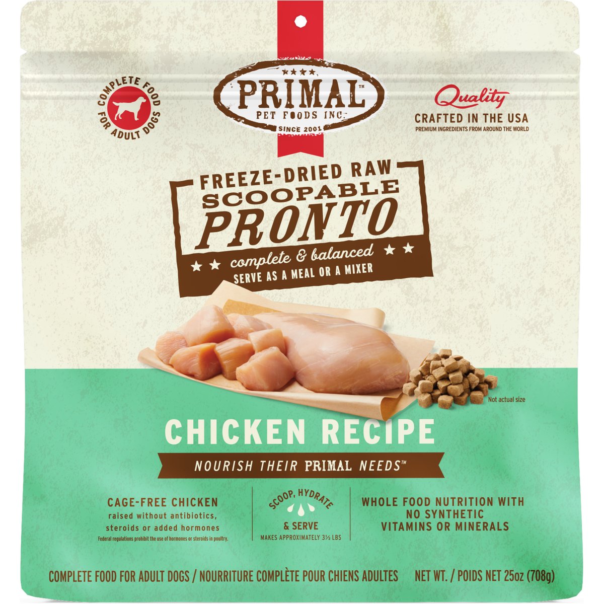 Primal Raw Pronto Chicken Recipe Dog Freeze-Dried Food, 50-oz bundle