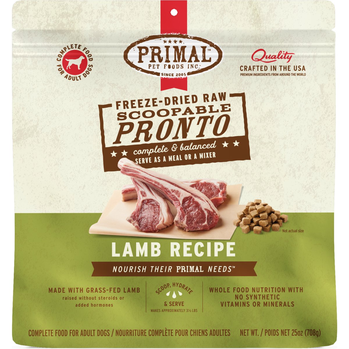 Primal Raw Pronto Lamb Recipe Dog Freeze-Dried Food, 50-oz bundle