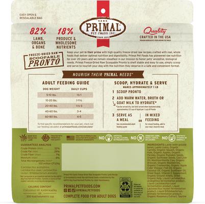 Show full view: Primal Raw Pronto Lamb Recipe Dog Freeze-Dried Food, 7-oz bag slide 3 of 11