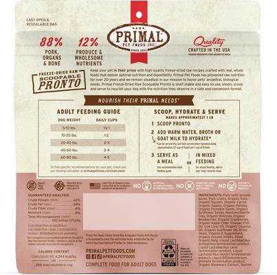 Show full view: Primal Raw Pronto Pork Recipe Dog Freeze-Dried Food, 7-oz bag slide 3 of 10