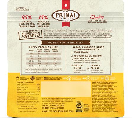 Show full view: Primal Raw Pronto Puppy Recipe Dog Freeze-Dried Food, 16-oz bag slide 3 of 11