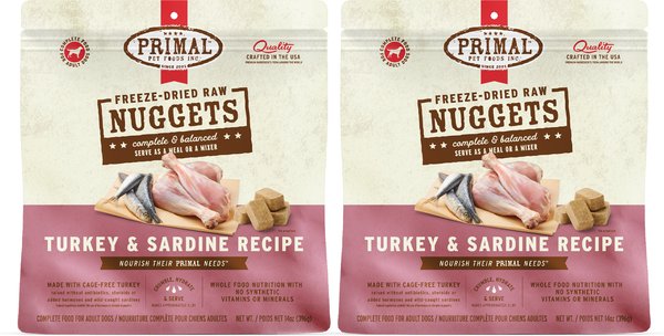 Primal Freeze Dried Nuggets Grain Free Turkey and Sardine Formula Dog Food