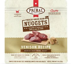 Primal Venison Nuggets Grain-Free Raw Freeze-Dried Cat Food, 5.5-oz bag