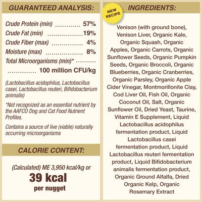 Show full view: Primal Venison Nuggets Grain-Free Raw Freeze-Dried Cat Food, 5.5-oz bag slide 6 of 9