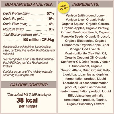 Show full view: Primal Venison Nuggets Grain-Free Raw Freeze-Dried Dog Food, 14-oz bag slide 6 of 10