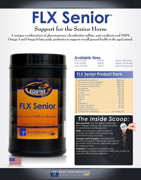 Prime Performance Nutrition Flx Senior Joint Health Combination Powder Horse Supplement