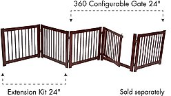 Primetime Petz 360 Configurable Gate Extension Kit, Walnut, 24-in slide 2 of 7