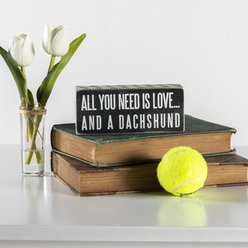 Primitives By Kathy "All You Need Is Love? & A Dachshund" Box Sign slide 2 of 2