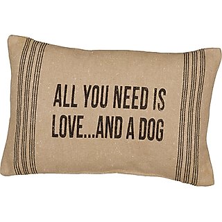 Primitives By Kathy "All You Need Is Love? & A Dog" Pillow slide 1 of 1