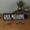 Show in main carousel: Primitives By Kathy "Cats Welcome - People Tolerated" Box Sign slide 2 of 3