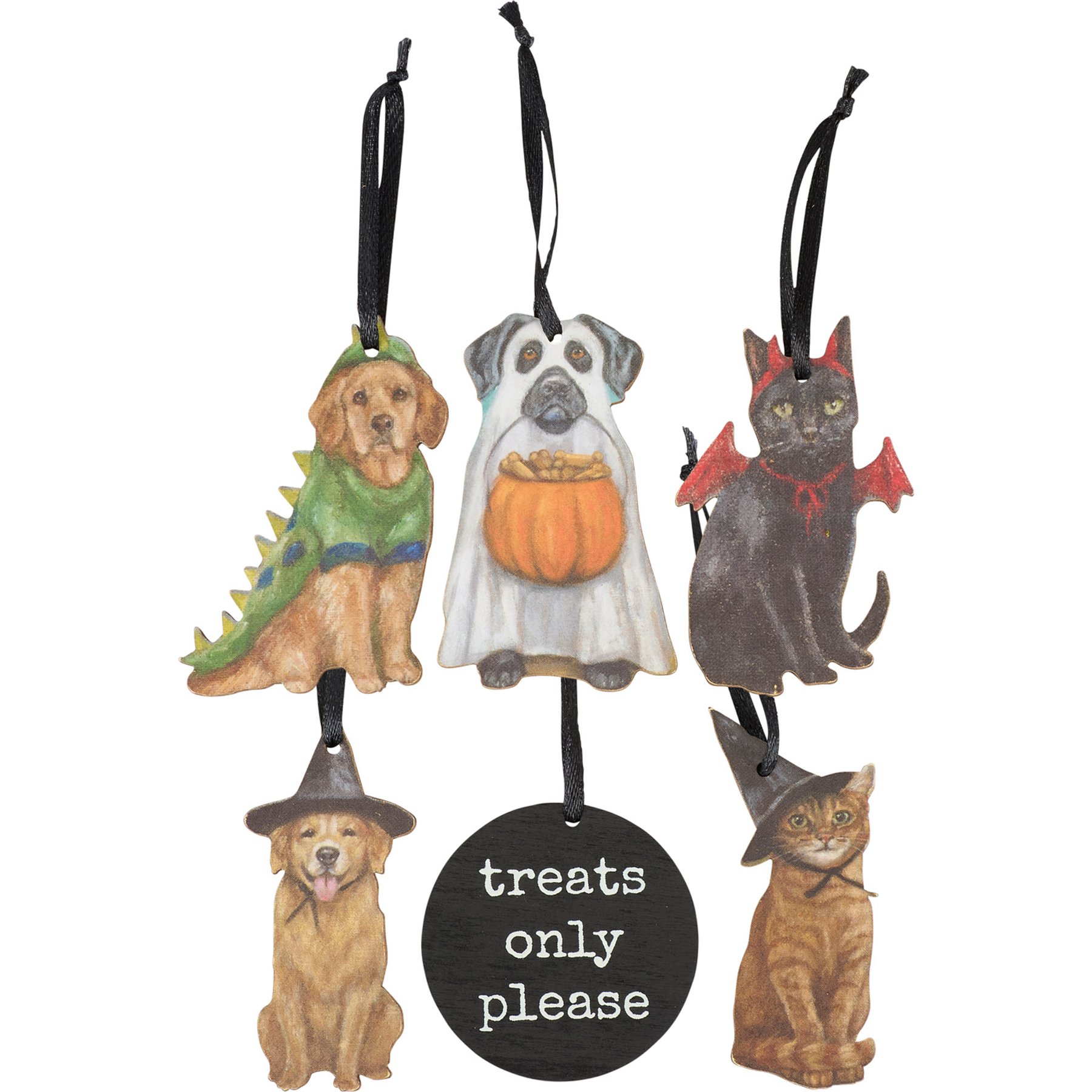 Primitives By Kathy Costumed Pets Mini Ornament Set, Multicolor,