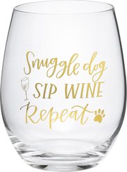 Primitives By Kathy Dog Sip Wine Glass, 15-oz