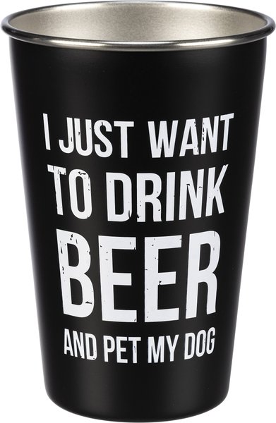 Show full view: Primitives By Kathy Drink Beer & Pet Dog Stainless Steel Pint, 16-oz slide 1 of 2