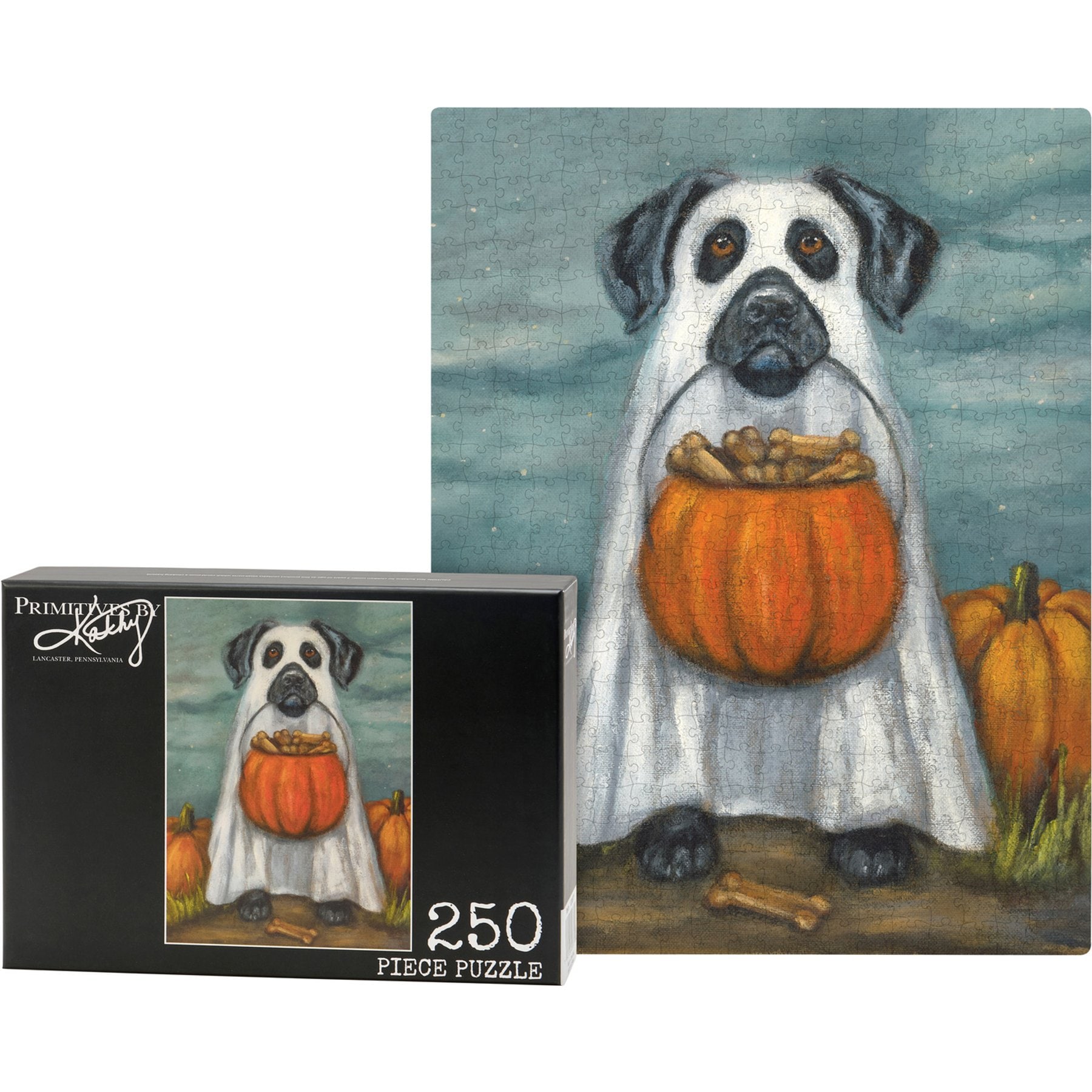 Primitives By Kathy Ghost Dog Puzzle, Multicolor