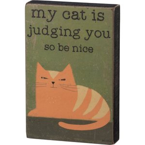 Primitives By Kathy "Judging You" Block Décor