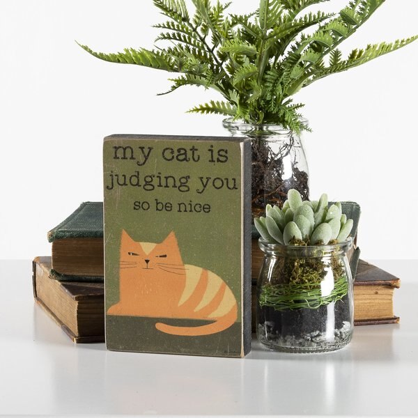 Primitives By Kathy "Judging You" Block Décor