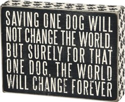 Primitives By Kathy "Saving One Dog" Box Sign