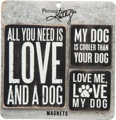 Primitives By Kathy Wooden Dog Magnet Set, 3 count