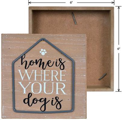 Show full view: Prinz "Home is Where Your Dog Is" Box Sign slide 5 of 5