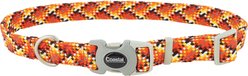 Pro Active Adjustable Woven Reflective Standard Dog Collar, Burning Blocks, Large: 18 to 26-in neck, 1-in wide