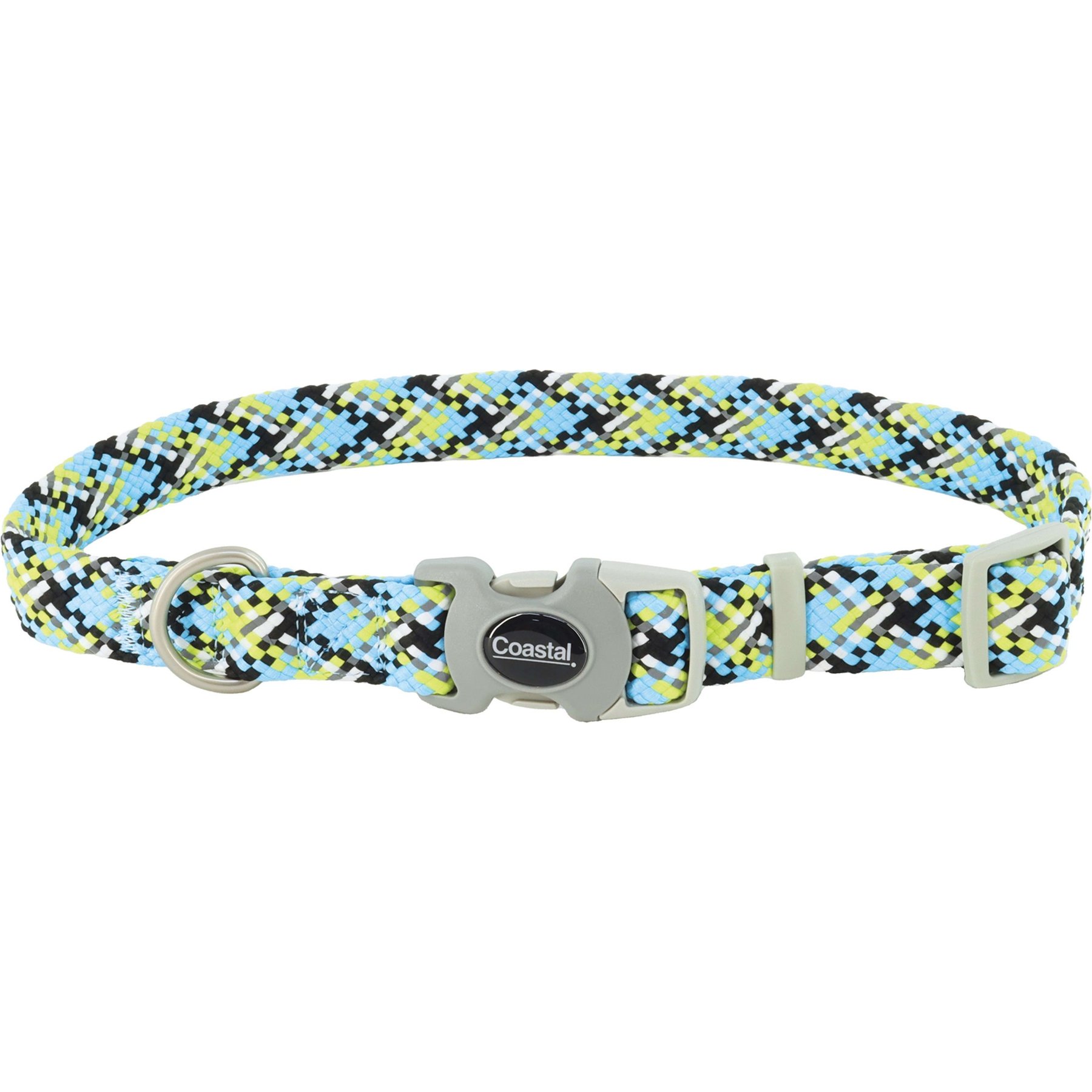 Pro Active Adjustable Woven Reflective Standard Dog Collar, North Sky Net, Small: 8 to 12-in neck, 5/8-in wide