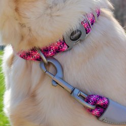 Pro Active Adjustable Woven Reflective Standard Dog Collar, Pixel Pink, Large: 18 to 26-in neck, 1-in wide slide 2 of 6